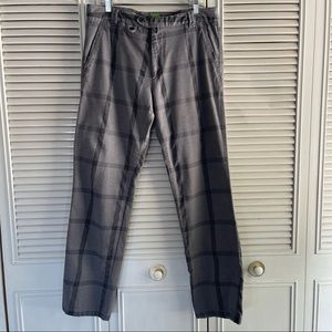 Hugo Boss plaid pants Men size 34R Silver+Gray